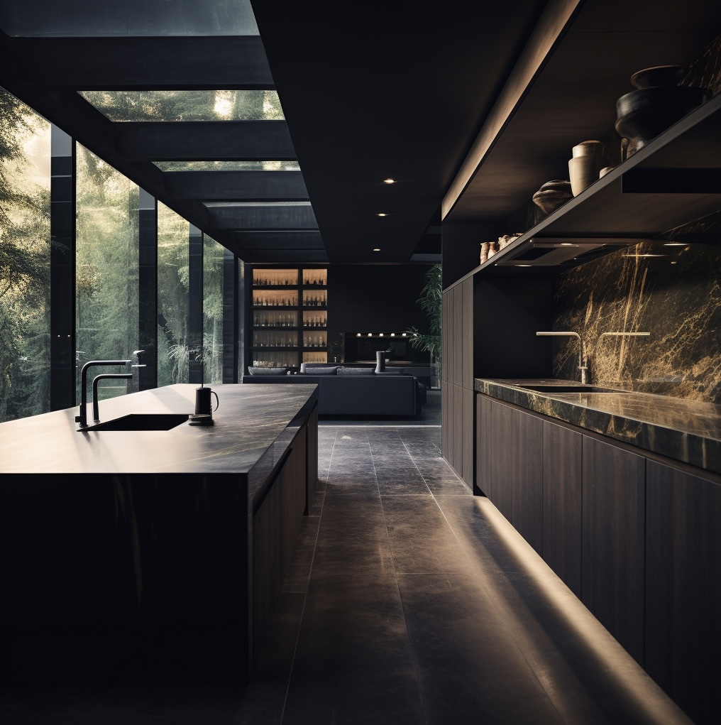 perfectly blends luxury with nature, offering a serene and high-end cooking and entertaining space.