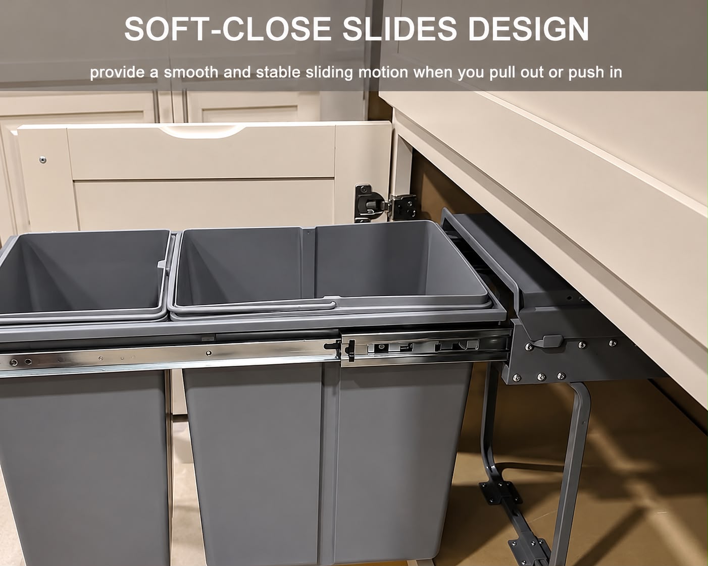  Soft-Close Kitchen Waste & Recycling Bin