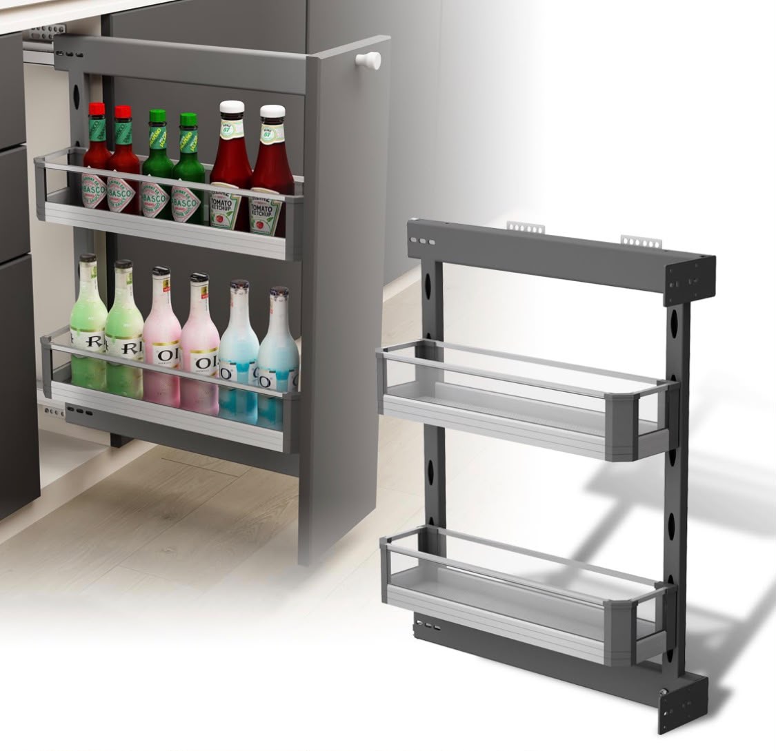Slim Pull-Out Cabinet Organizer