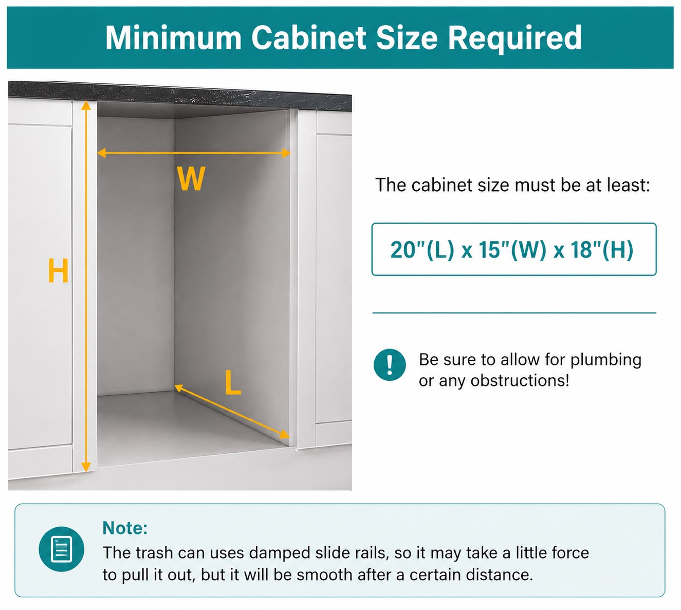  Soft-Close Kitchen Waste & Recycling Bin