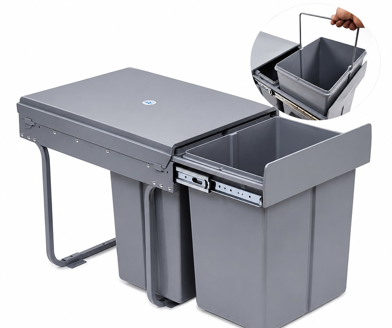  Soft-Close Kitchen Waste & Recycling Bin