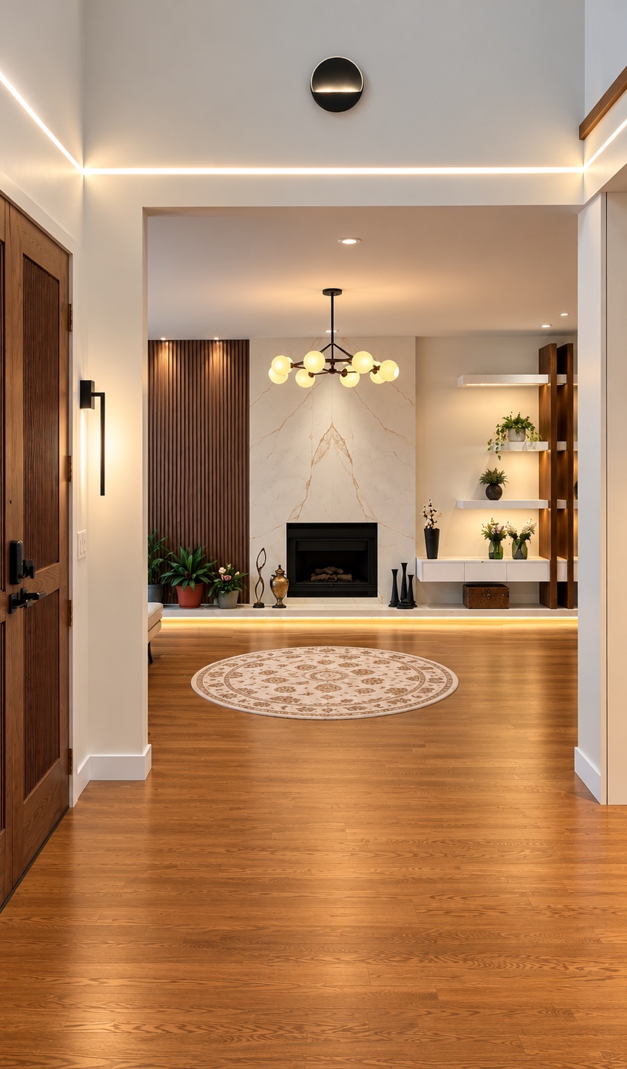 View from the entrance toward the living room.